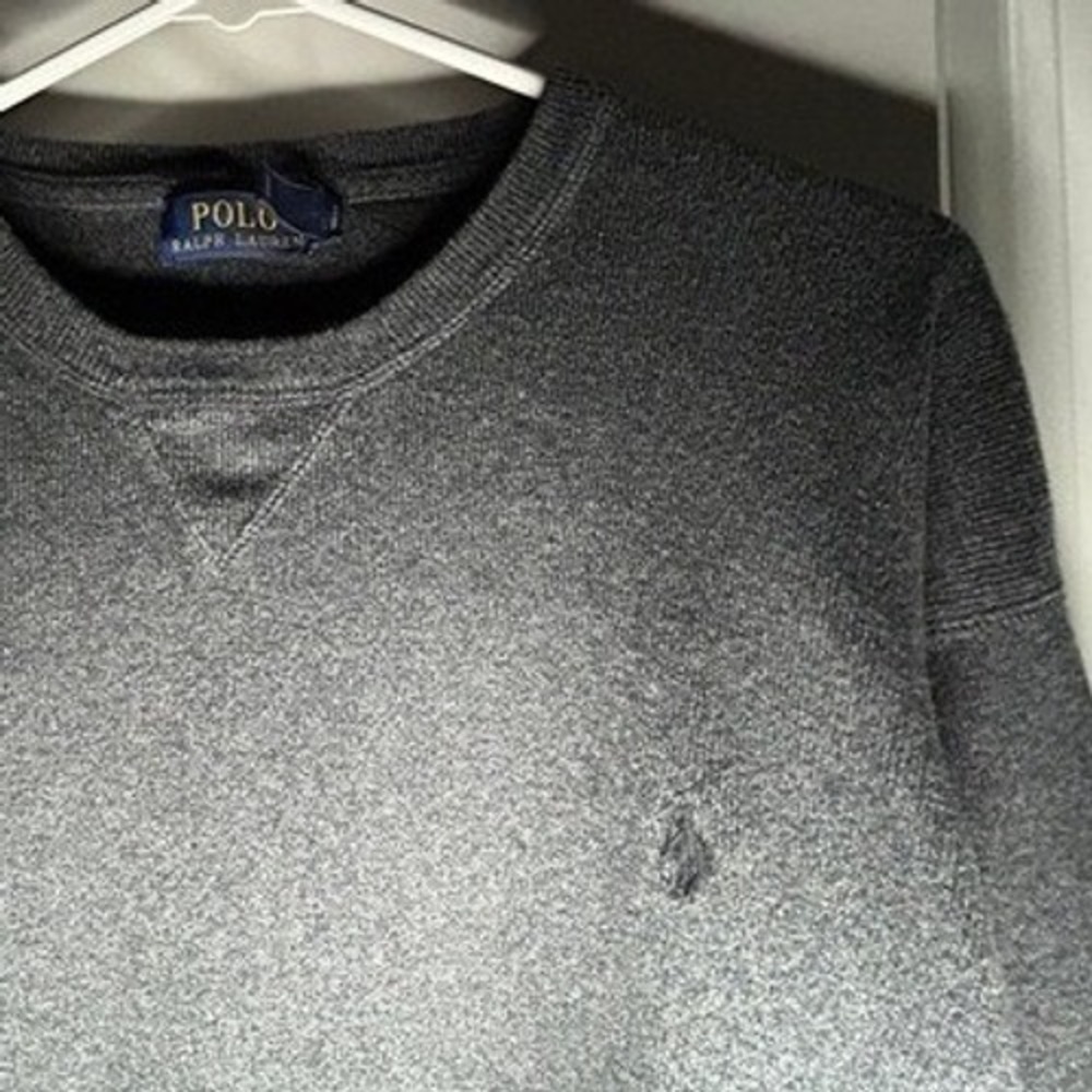 Vintage Polo Ralph Lauren Charcoal Grey Embroidery Crewneck Sweater Sz Mens XXLā